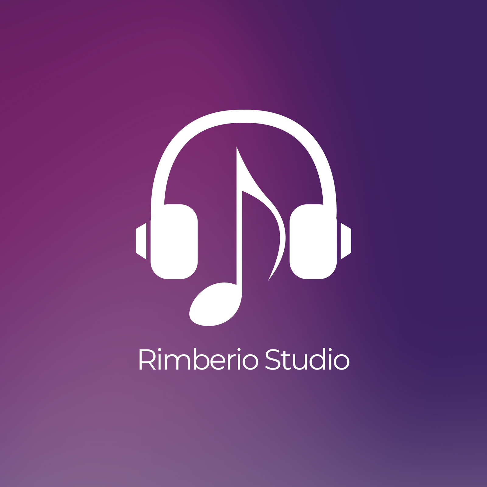 Purple and Pink Futuristic Music Studio Logo